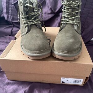 UGG Khaki Lace-Up Boots